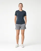 StringKing Women's Pima Jersey Tee - Sharp Fit, Navy, Full Front - Human Model