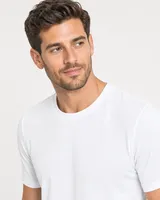 StringKing Men's StayWarm Tee - Sharp Fit, White, Collar Shoulder - Human Model