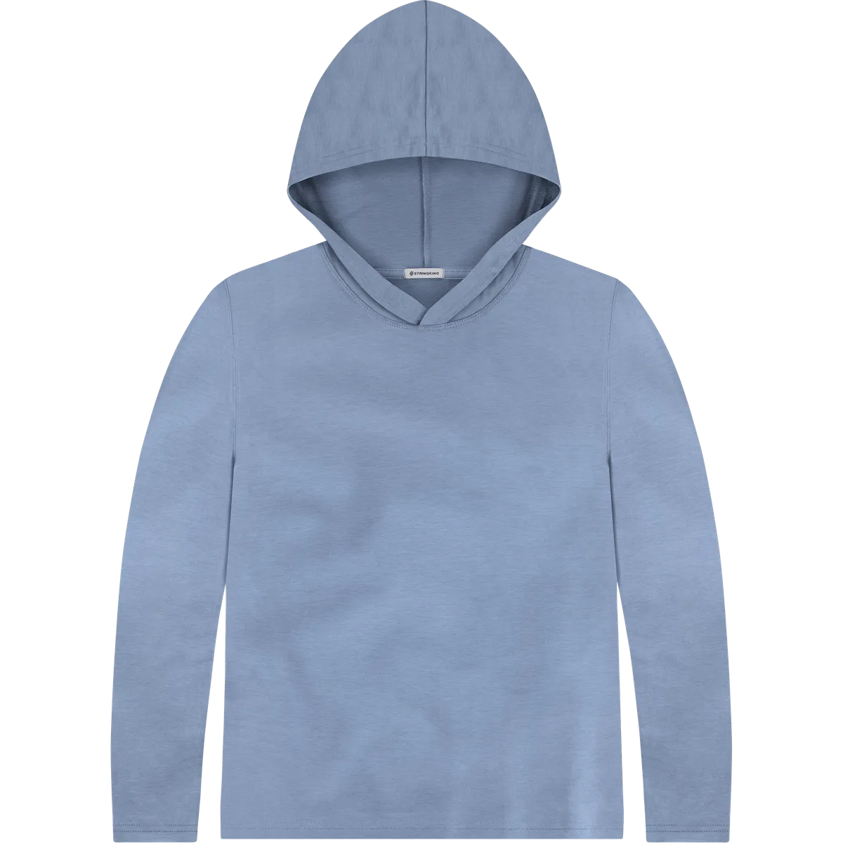 StringKing Women's Pima Cotton Lightweight Hoodie - Relaxed Fit, Slate Blue, Front