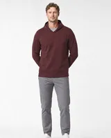StringKing Men's Pima Jersey Hoodie - Sharp Fit, New Maroon, Full Front - Human Model - Top of head to Knees