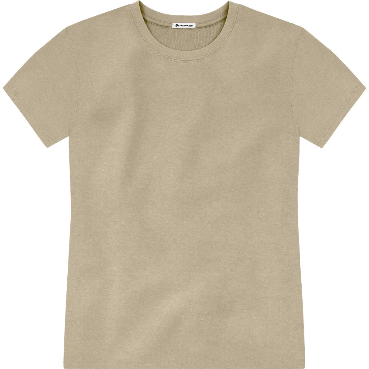 StringKing Men's Heavy Pima Cotton T-Shirt - Sharp Fit, Warm Khaki, Front