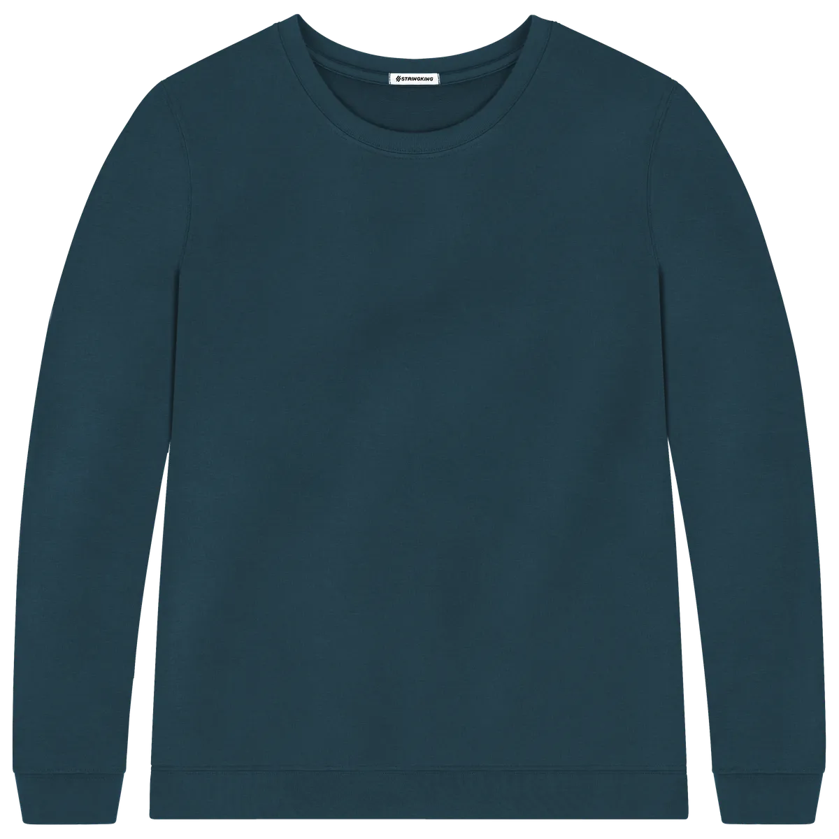 StringKing Men's Pima Terry Crew Sweater - Sharp Fit, Navy, Front
