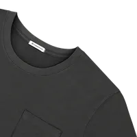 StringKing Men's Pima Cotton Short Sleeve Pocket Crewneck T-Shirt - Relaxed Fit, Black, Detail