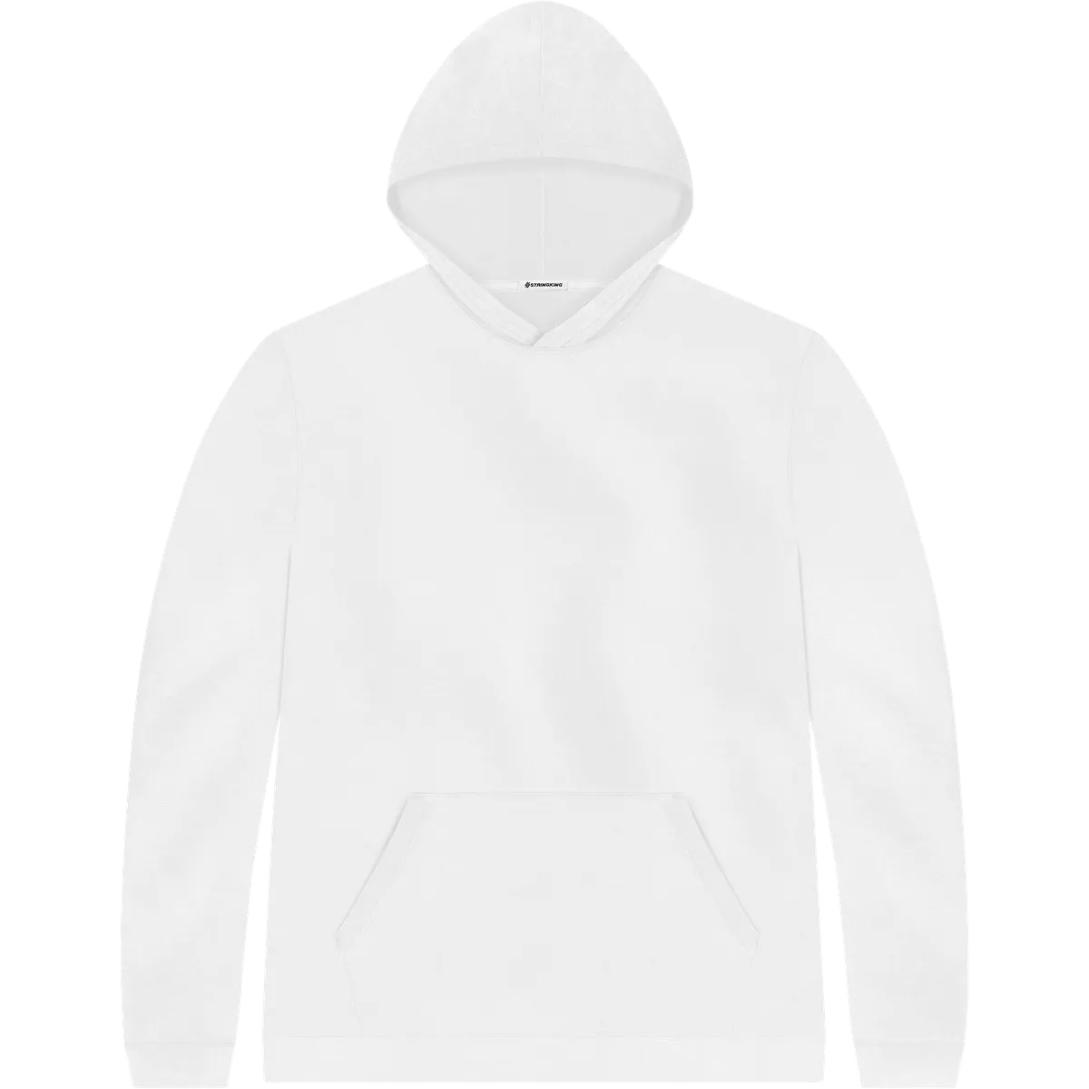 StringKing Men's Pima Terry Hoodie - Sharp Fit, White, Front