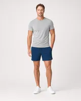 StringKing Men's Velocity Short - Sharp Fit, Navy Blue, 5 inch, Full Front - Human Model