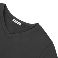 StringKing Women's Pima Cotton Short Sleeve V-Neck T-Shirt - Relaxed Fit, Black, Detail
