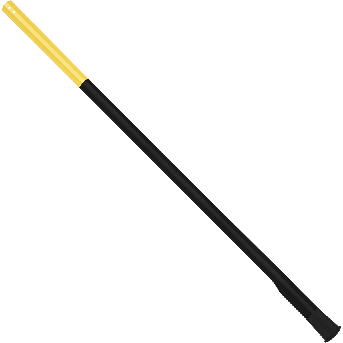 StringKing Composite 2 Pro Faceoff Bottom Lever - 155 Grams, Black / Yellow, Full Length, Angled, Left Side, With Butt End