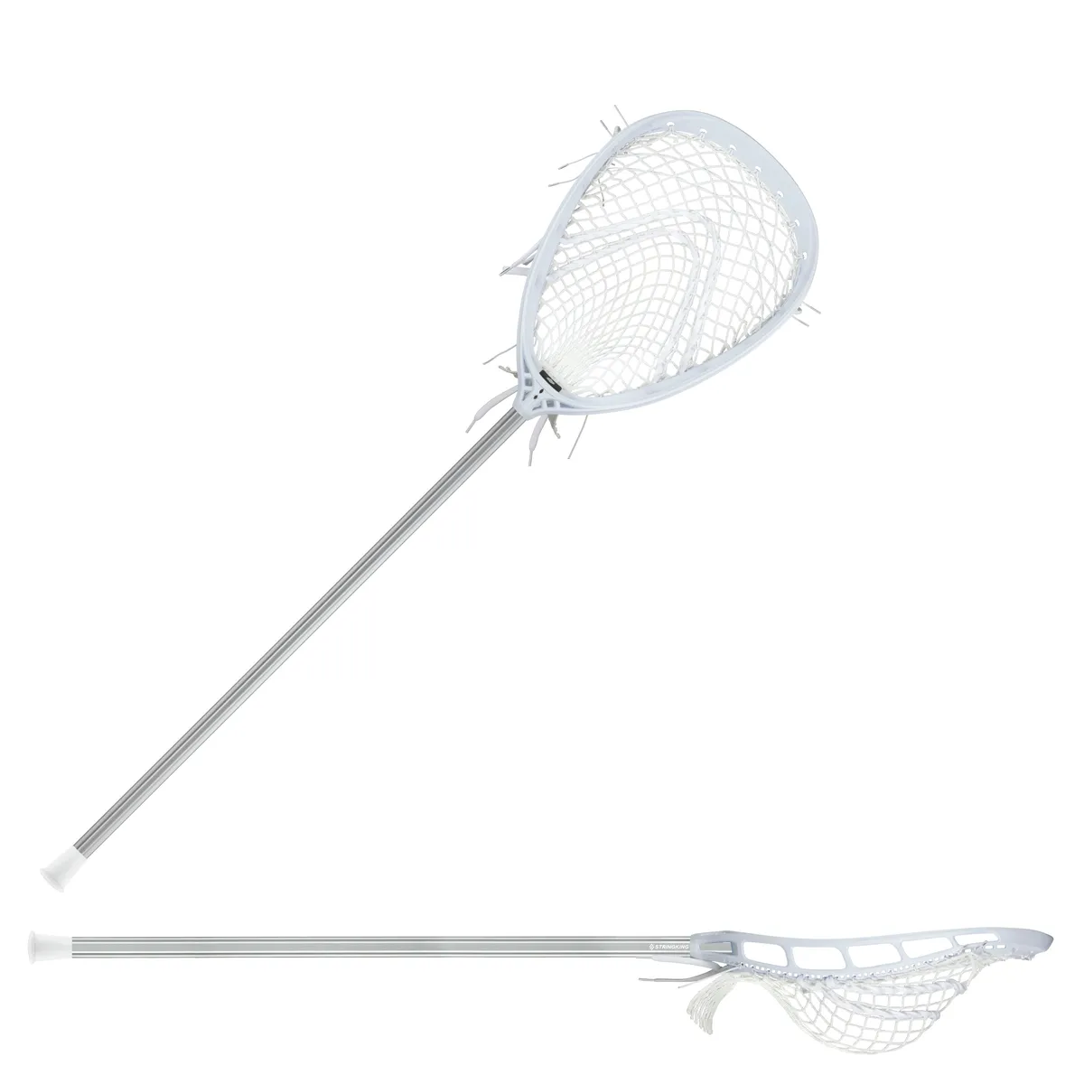 StringKing Women's Complete 2 Pro Goalie - Mark 2G Goalie, A 162, Grizzly 2s, White / Silver, Full Stick Diagonal, Horizontal