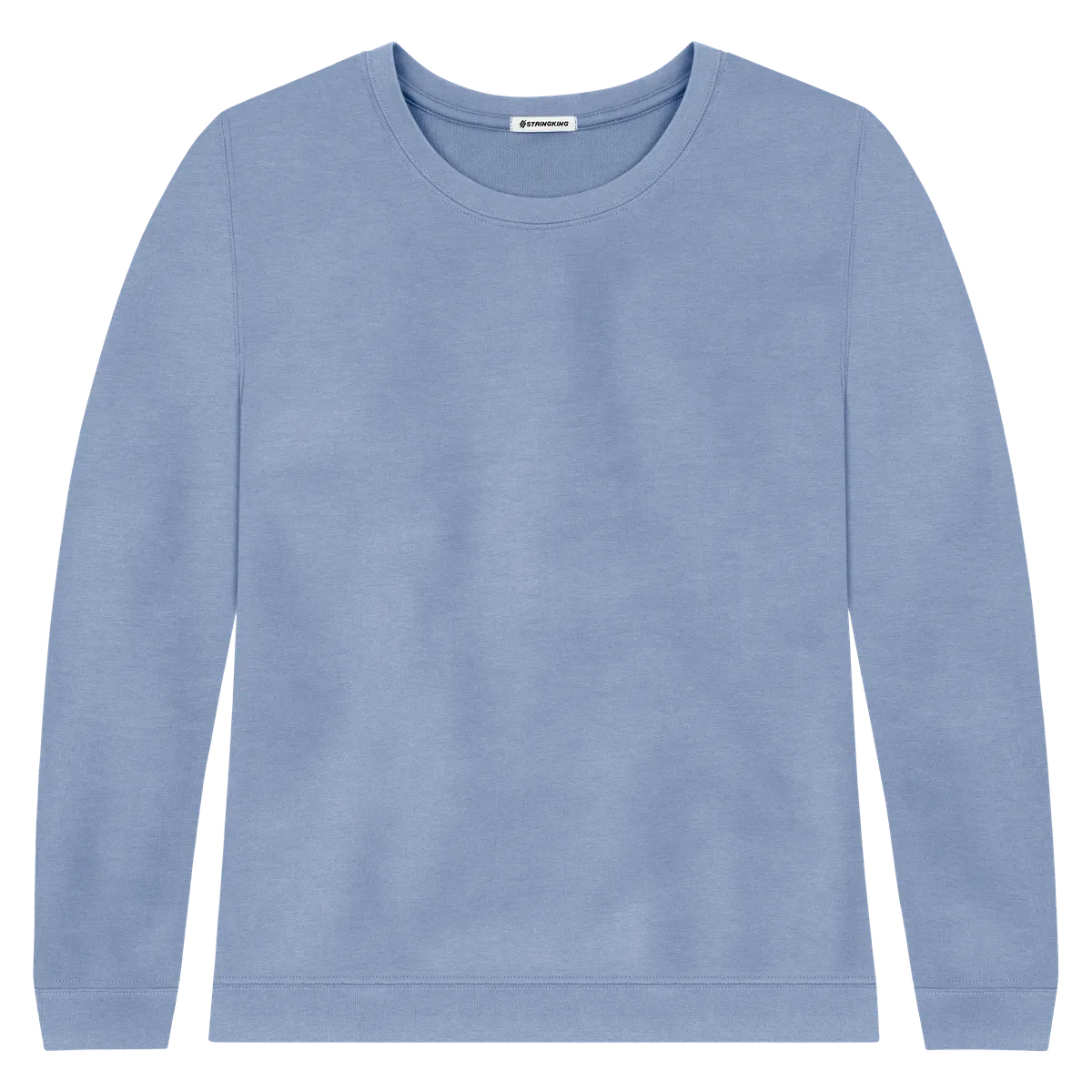 StringKing Women's Pima Cotton Crewneck Sweatshirt - Relaxed Fit, Slate Blue, Front