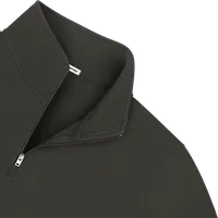 StringKing Men's Pima Terry Quarter Zip - Sharp Fit, Peat, Detail