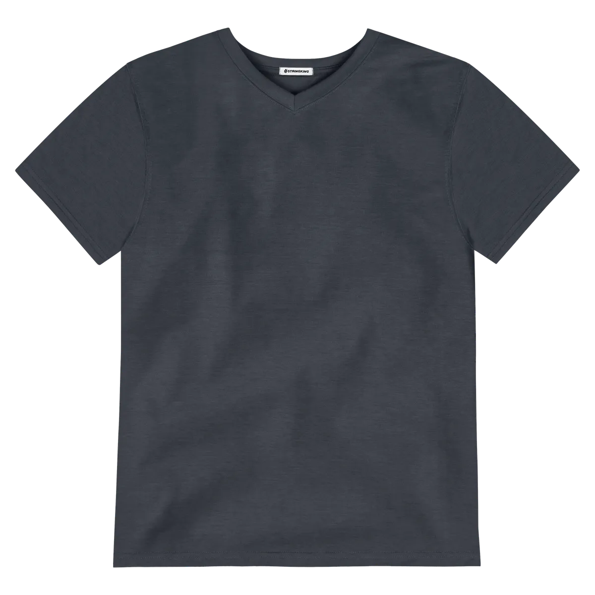 StringKing Men's FlexStyle Short Sleeve V-Neck T-Shirt - Relaxed Fit, India Ink, Front