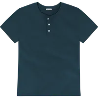 StringKing Men's Pima Jersey Short Sleeve Henley - Relaxed Fit, Navy, Front