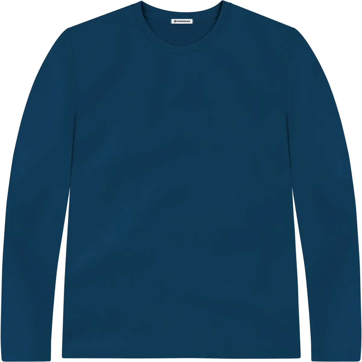 StringKing Men's StayWarm Long Sleeve Tee - Sharp Fit, Navy Blue, Front