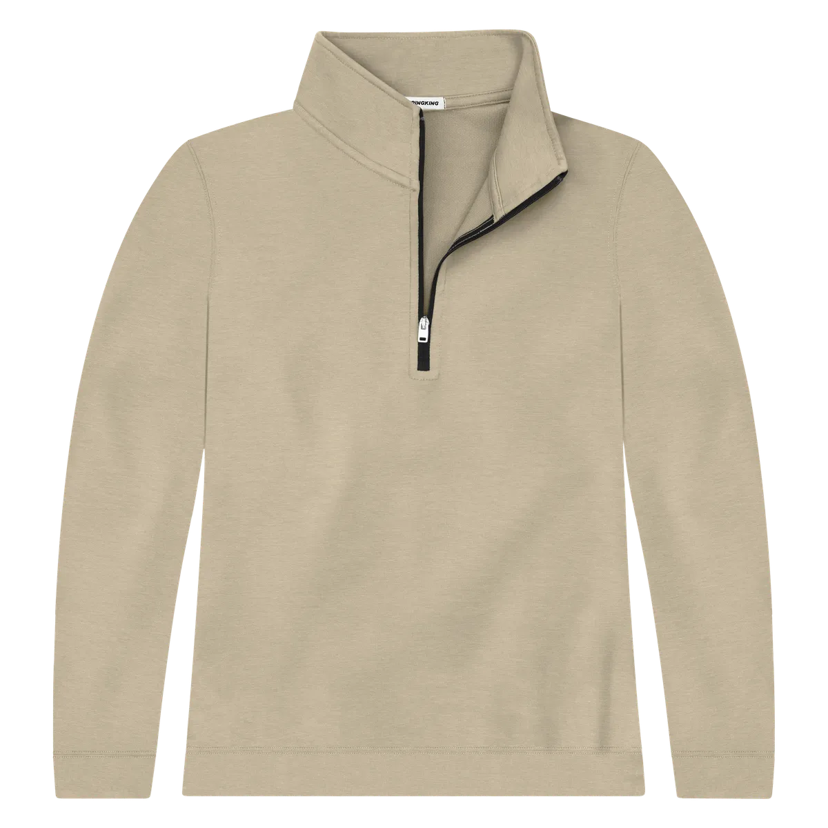 StringKing Women's Pima Cotton Quarter Zip - Sharp Fit, Warm Khaki, Front