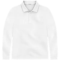 StringKing Men's Pima Cotton Polo Sweatshirt - Sharp Fit, White, Front