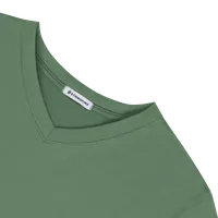 StringKing Men's FlexTech Short Sleeve V-Neck T-Shirt - Relaxed Fit, Green, Detail