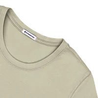 StringKing Women's Pima Cotton Short Sleeve Crewneck T-Shirt - Relaxed Fit, Khaki Green, Detail