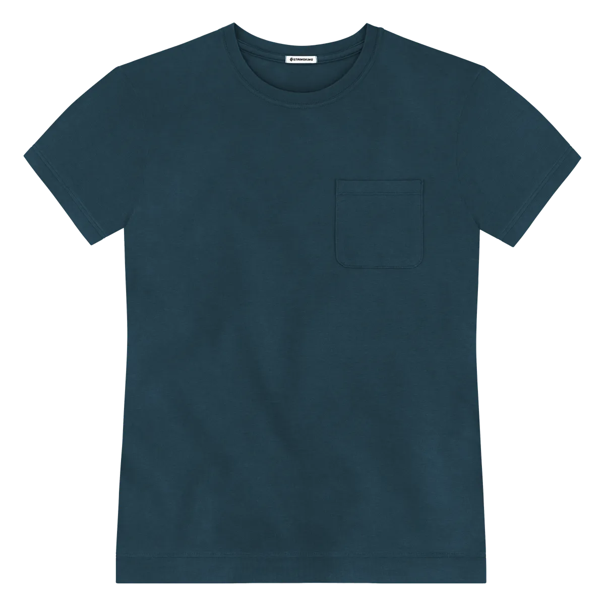 StringKing Men's Pima Jersey Pocket Tee Multi - Sharp Fit, Navy, Front