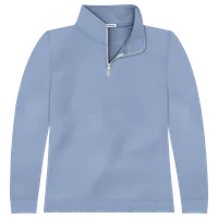 StringKing Women's Pima Cotton Quarter Zip - Relaxed Fit, Slate Blue, Front