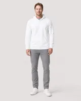 StringKing Men's StayWarm Hoodie - Sharp Fit, White, Full Front - Human Model - Top of head to Knees