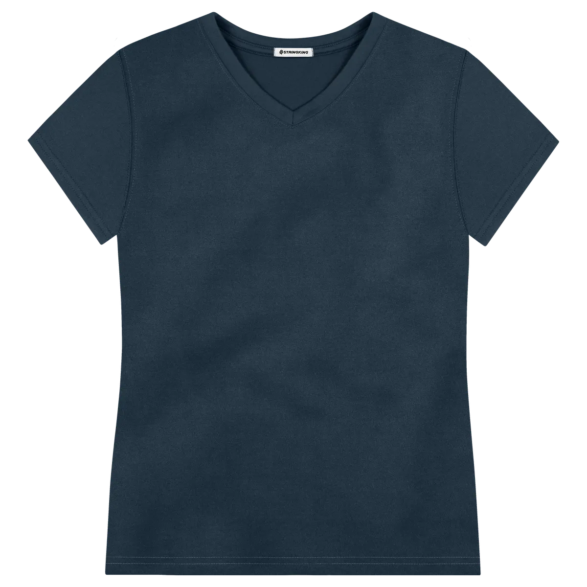 StringKing Women's FlexTech Short Sleeve V-Neck T-Shirt - Sharp Fit, Navy, Front