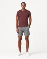 StringKing Men's Pima Jersey Tee - Sharp Fit, New Maroon, Full Front - Human Model - Top of head to Knees