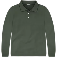 StringKing Men's Pima Terry Long Sleeve Polo - Sharp Fit, Moss, Front