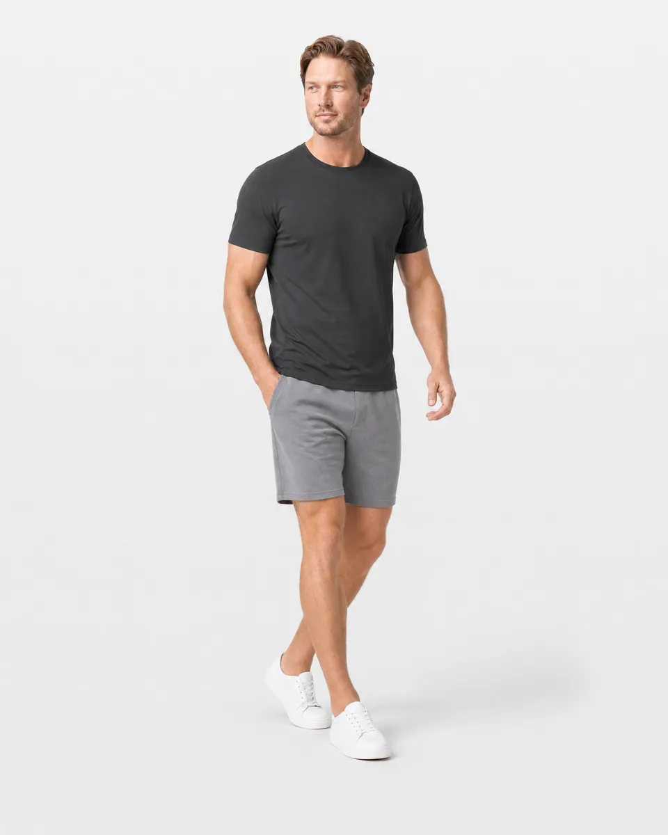 StringKing Men's StayWarm Tee - Sharp Fit, Black, Full Front Angle - Human Model