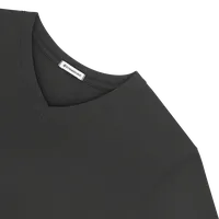 StringKing Women's Pima Jersey V-Neck Tee - Relaxed Fit, Black, Detail