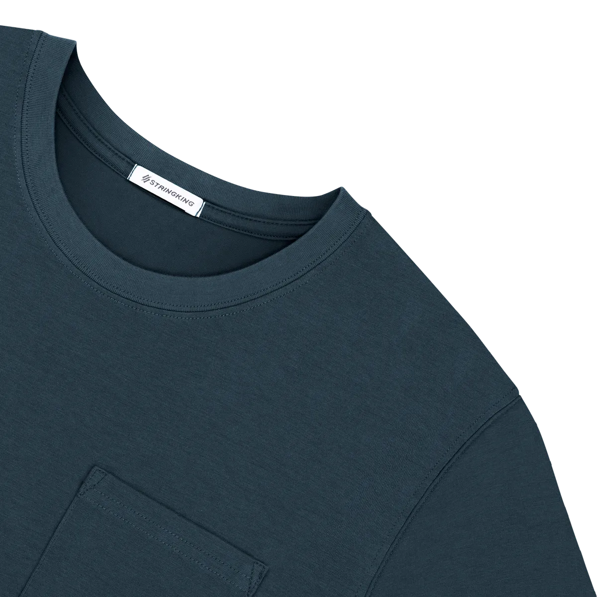 StringKing Men's Pima Cotton Short Sleeve Pocket Crewneck T-Shirt, Detail