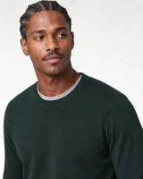 StringKing Men's Pima Terry Crew Sweatshirt - Sharp Fit, Pine Grove, Collar Shoulder - Human Model