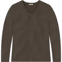 StringKing Women's Pima Jersey Long Sleeve V-Neck Tee - Relaxed Fit, Wren, Front