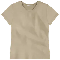 StringKing Women's Pima Cotton Short Sleeve Crewneck T-Shirt - Relaxed Fit, Warm Khaki, Front
