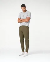 StringKing Men's Pima Terry Sweatpants - Relaxed Fit, Olive Drab, Full Front Angle - Human Model