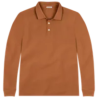 StringKing Men's FlexStyle Long Sleeve Polo - Sharp Fit, Bombay Brown, Front