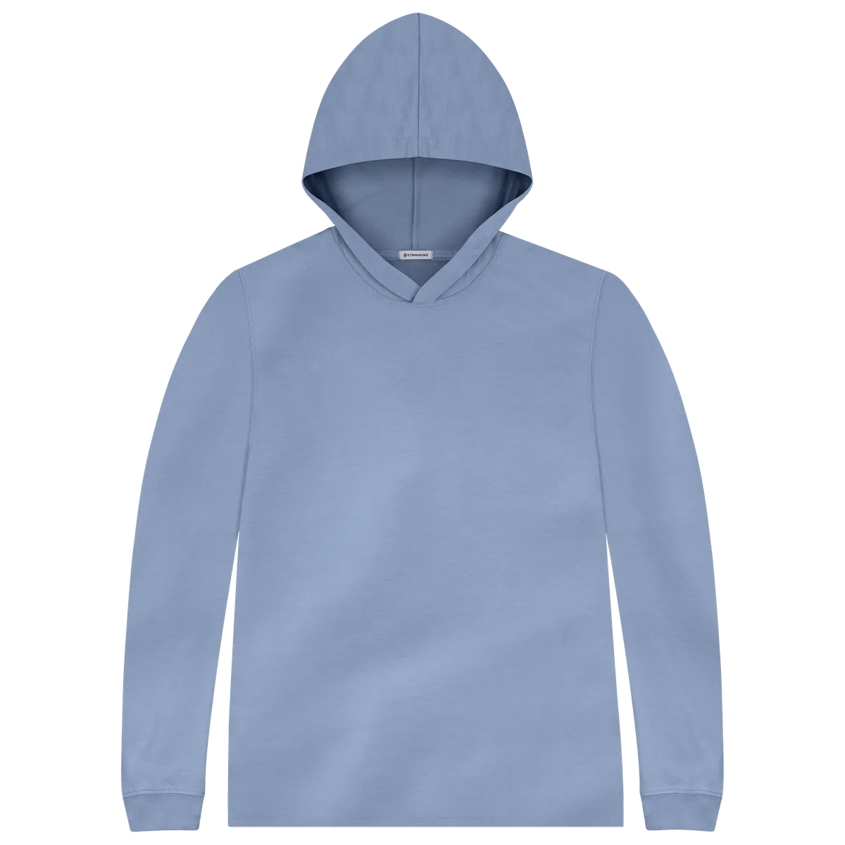 StringKing Men's Pima Cotton Lightweight Hoodie - Sharp Fit, Slate Blue, Front