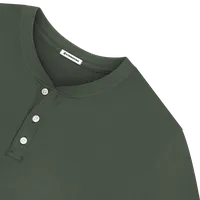 StringKing Men's Pima Jersey Henley - Sharp Fit, Moss, Detail