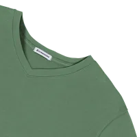 StringKing Men's Pima Cotton Short Sleeve V-Neck T-Shirt - Sharp Fit, Green, Detail