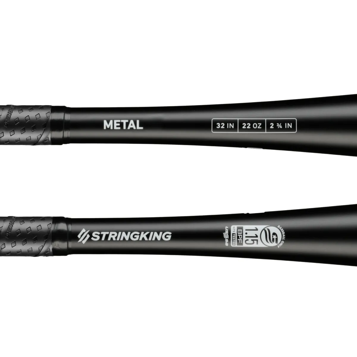 StringKing Metal USSSA - Drop 10, 32" / 22 oz, Black, Bat Details, Horizontal