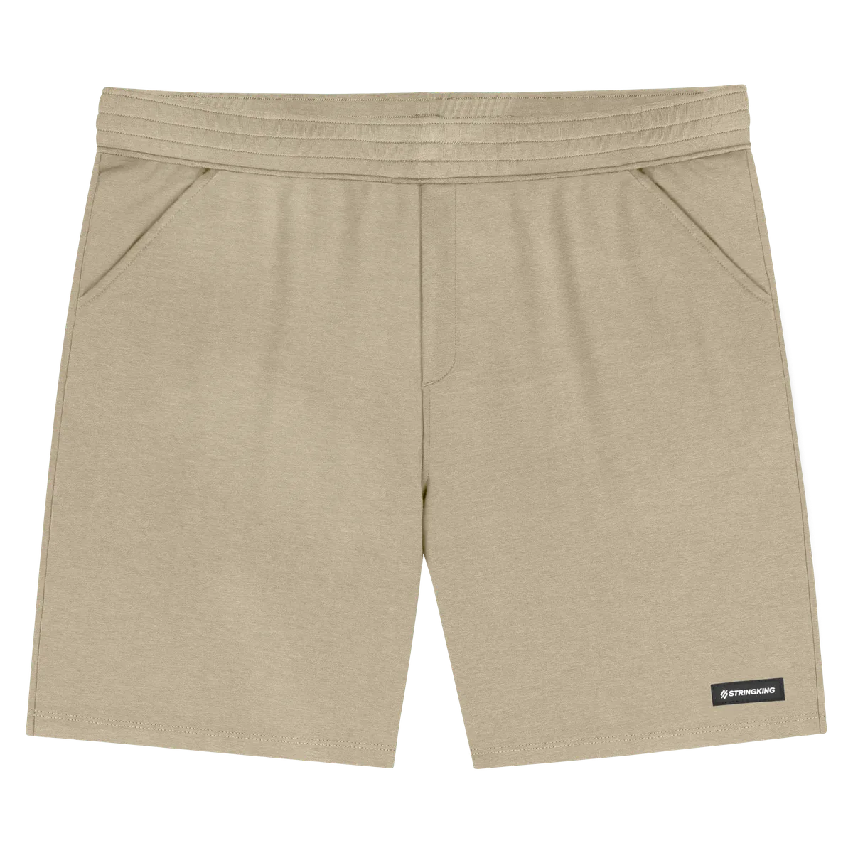 StringKing Men's Pima Cotton Sweatshort - Sharp Fit, Warm Khaki, Front