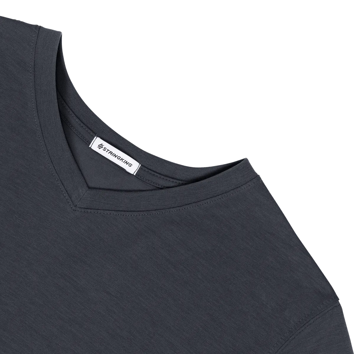 StringKing Men's FlexStyle Short Sleeve V-Neck T-Shirt - Sharp Fit, India Ink, Detail