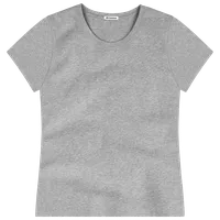 StringKing Women's Pima Cotton Short Sleeve Crewneck T-Shirt - Relaxed Fit, Heather Gray, Front