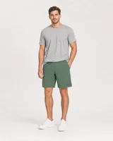 StringKing Men's Nylon Flex Game Shorts - Relaxed Fit, Green, Full Front - Human Model