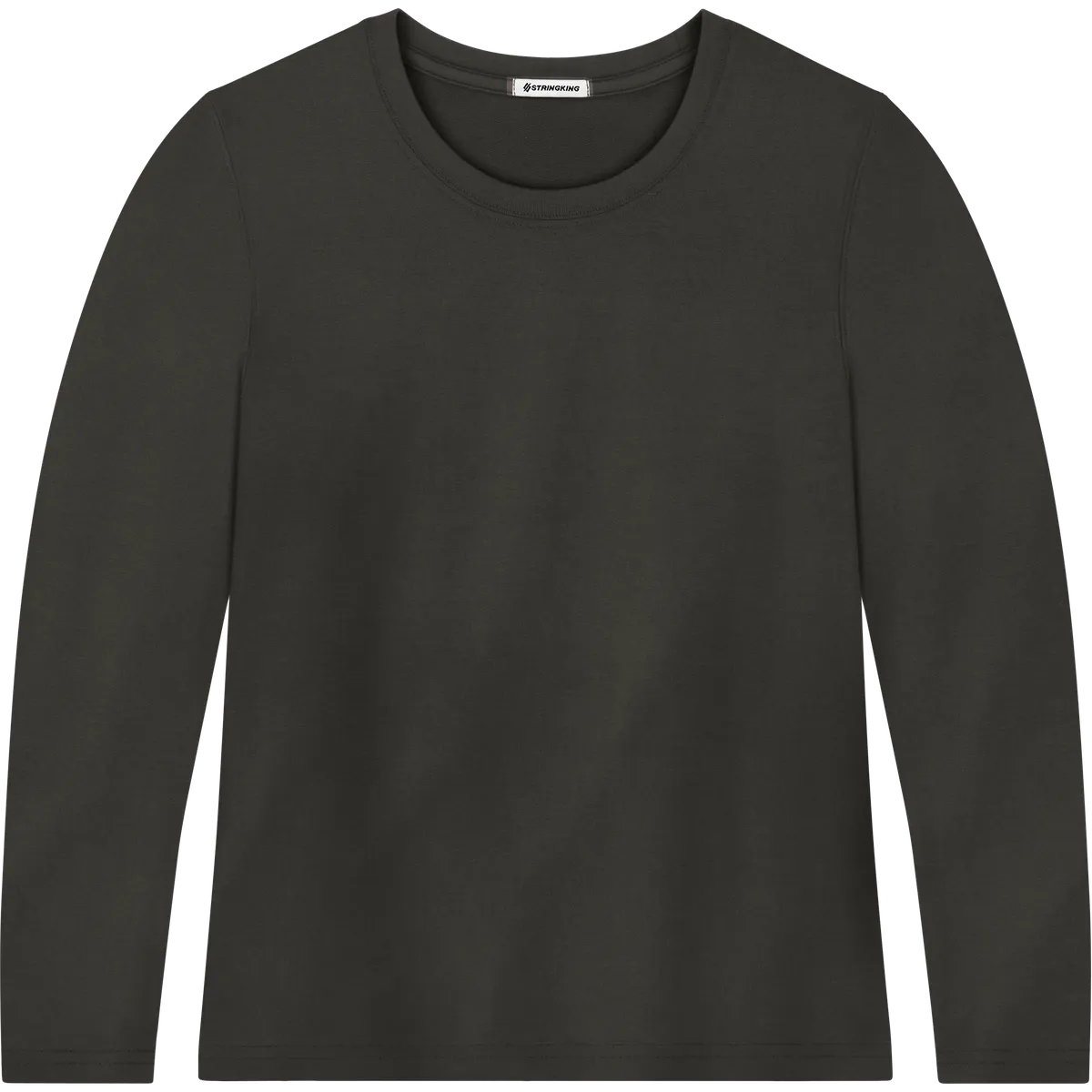 StringKing Women's Pima Terry Long Sleeve Tee - Sharp Fit, Peat, Front