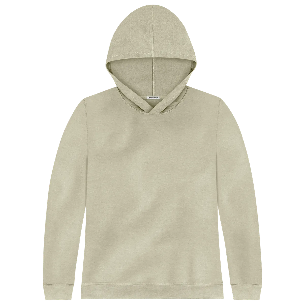 StringKing Women's Pima Cotton Hoodie - Relaxed Fit, Khaki Green, Front