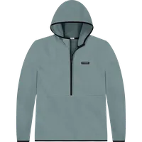 StringKing Men's Polartec Half Zip Hoodie - Relaxed Fit, Slate Top, Slate Bottom, Slate Sleeves, Black Trim, Front