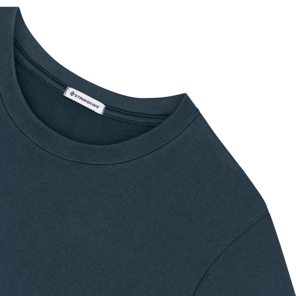StringKing Women's Heavy Pima Cotton T-Shirt - Relaxed Fit, Navy, Detail
