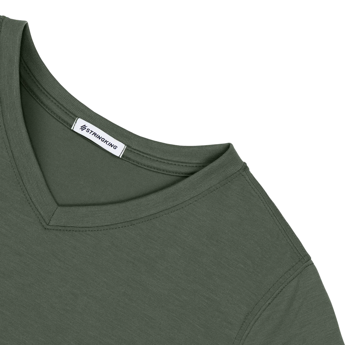 StringKing Women's FlexStyle Short Sleeve V-Neck T-Shirt - Sharp Fit, Thyme, Detail