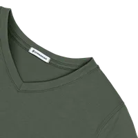 StringKing Women's FlexStyle Short Sleeve V-Neck T-Shirt - Sharp Fit, Thyme, Detail