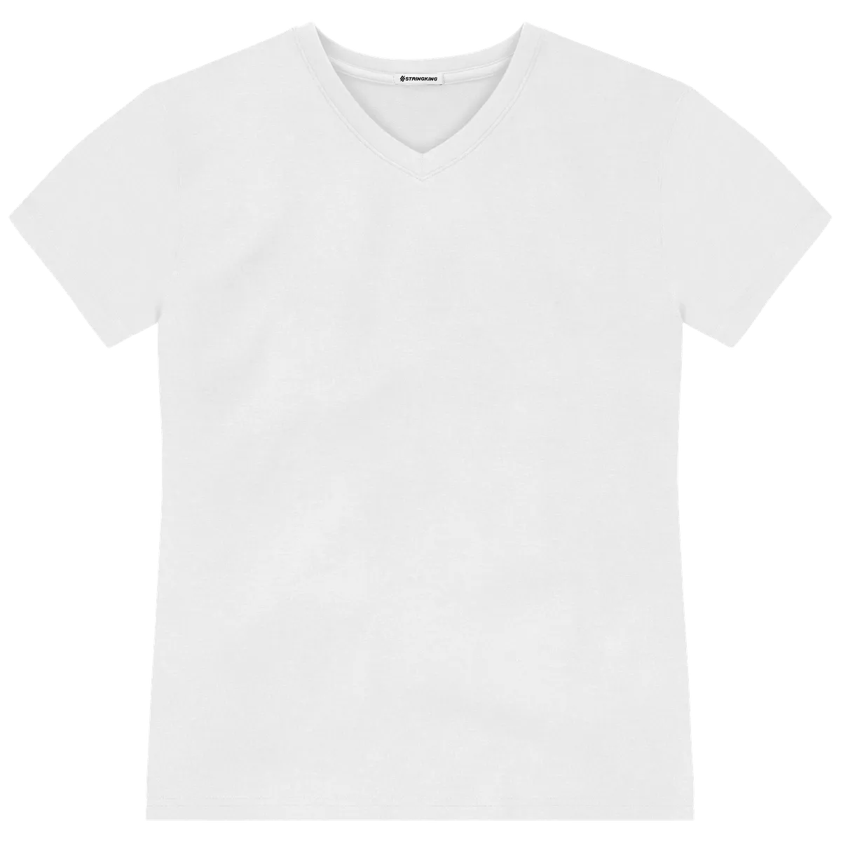 StringKing Men's Pima Terry V-Neck Tee - Sharp Fit, White, Front